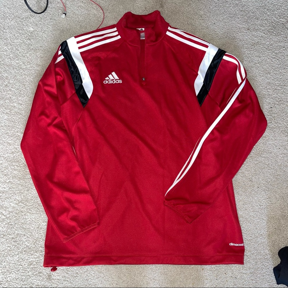 Athletic Red Adidas Quarter Zip